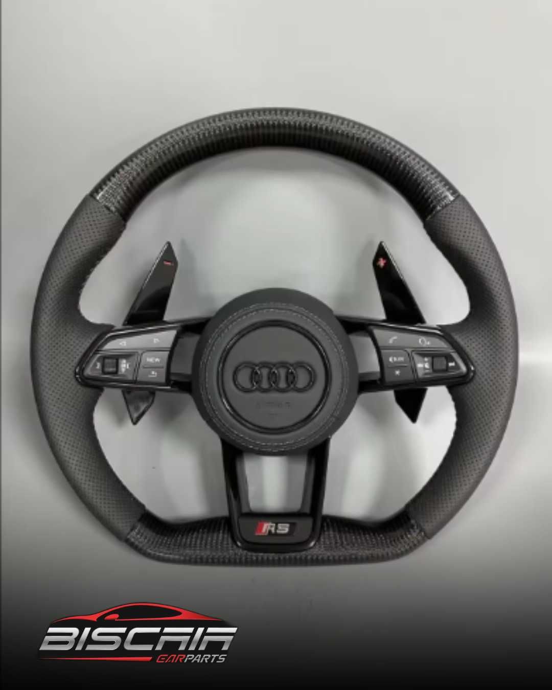 Volante Audi Carbono com patilhas carbono para varios modelos