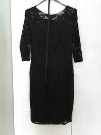 Koronkowa czarna sukienka m orsay
