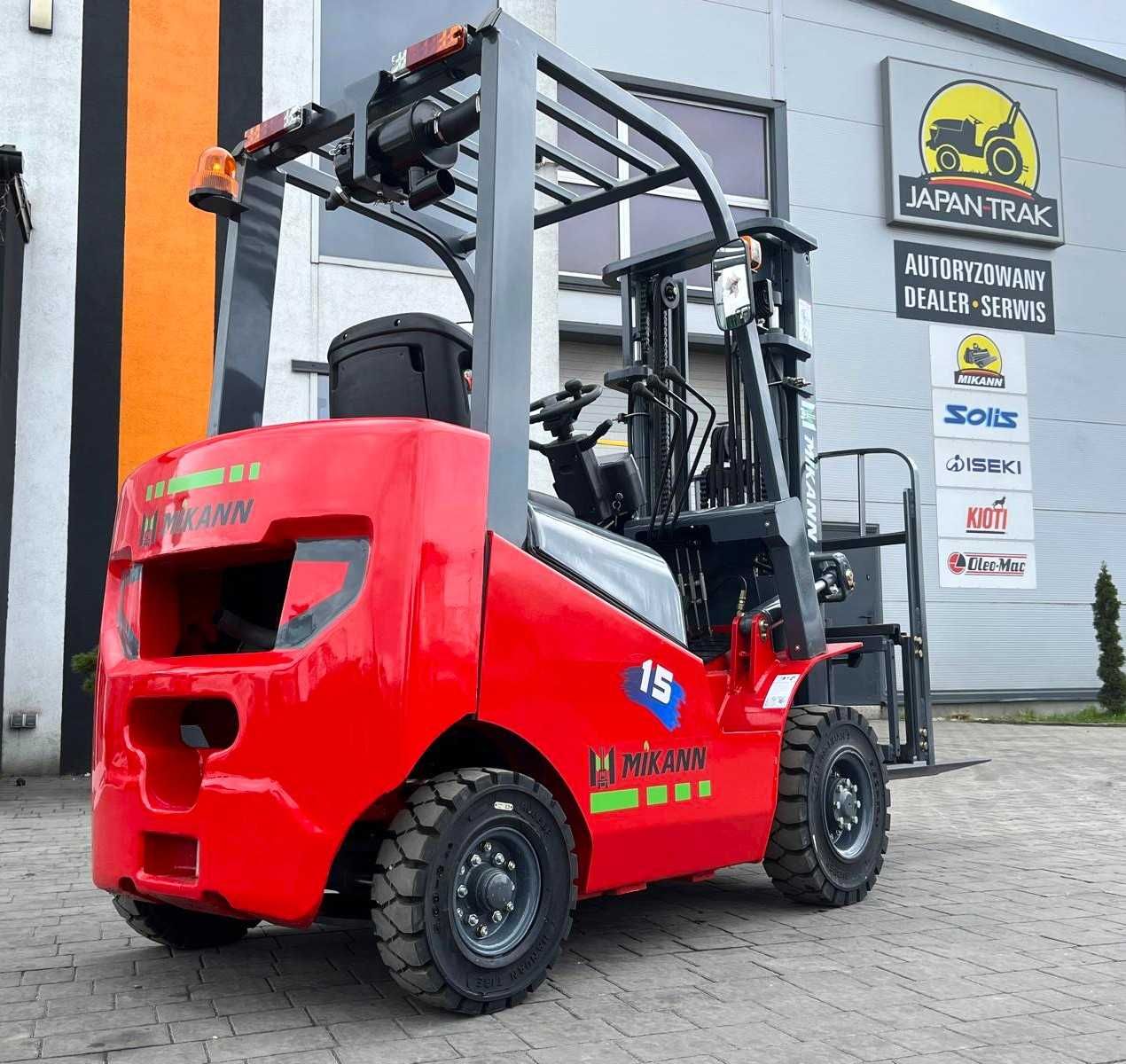 Wózek Widłowy 1,5T MIKANN, Maszt 4.5m,Triplex, Diesel , Japan Trak