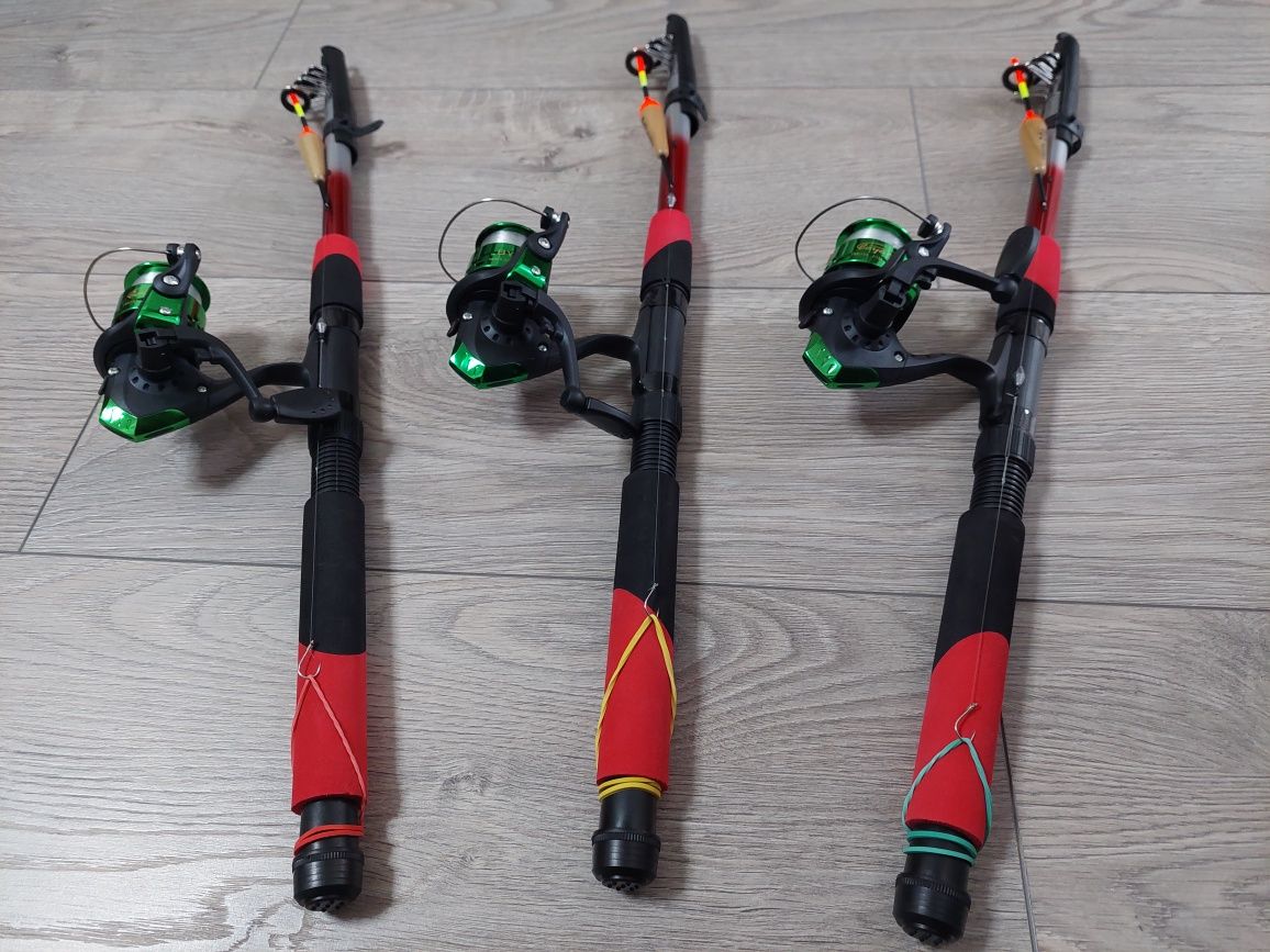Удочки спінінги Rumpol Strong 2.4м з катушкою та повною оснасткою