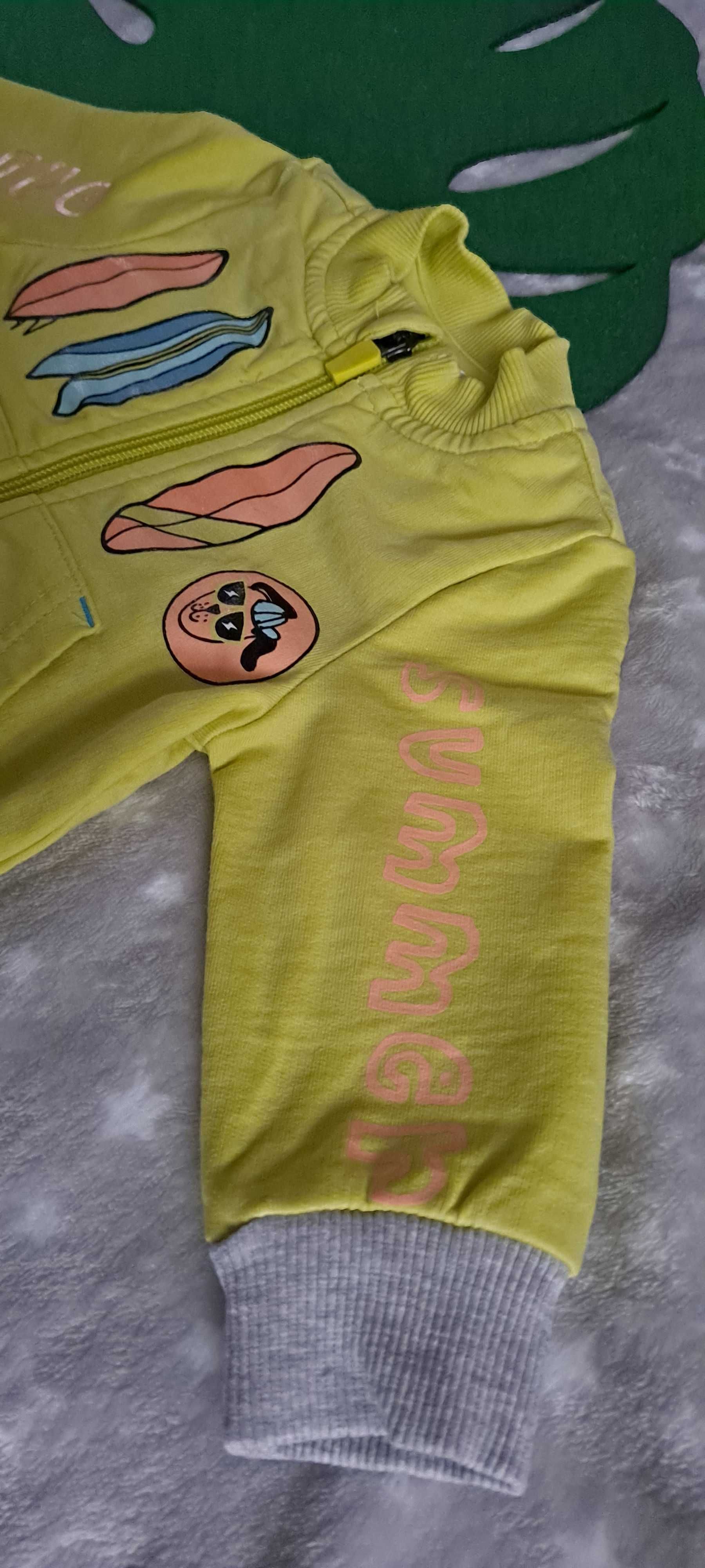 Bluza coccodrillo rozpinana,i 2 szt.koszulek długi rękaw rozmiar 62-68