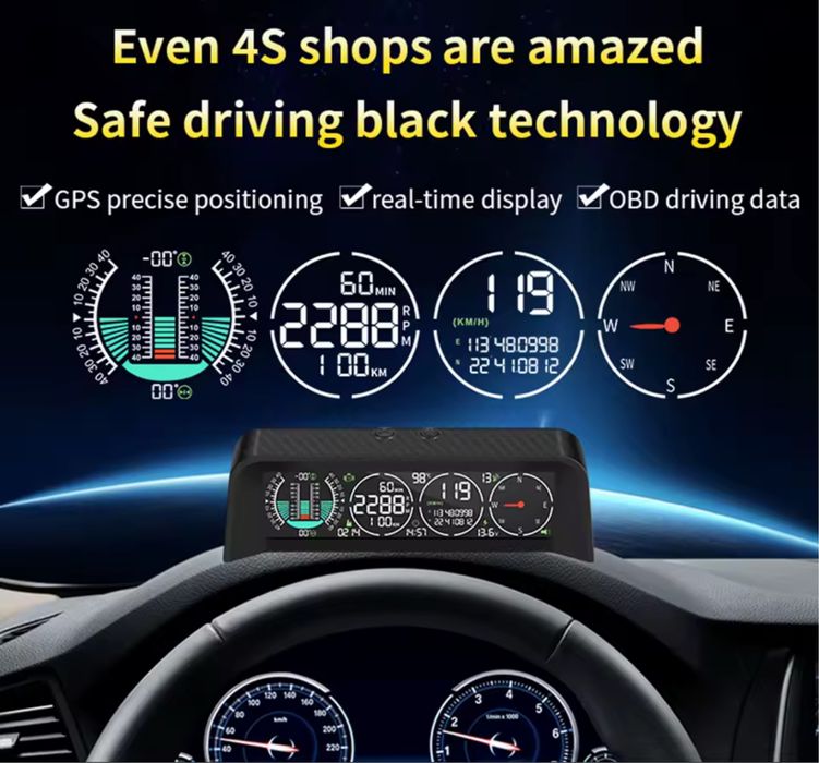 Wskaźnik monitora HUD, uniwersalny inteligentny wyświetlacz GPS