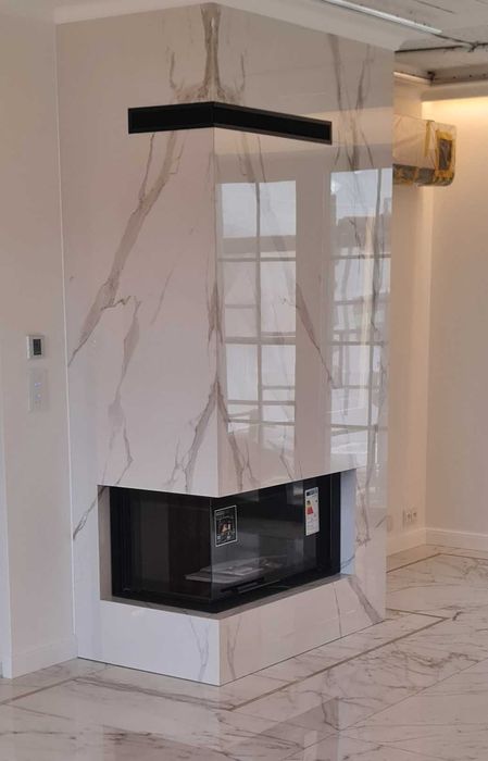 nowoczesny kominek ze spieków kwarcowych , producent