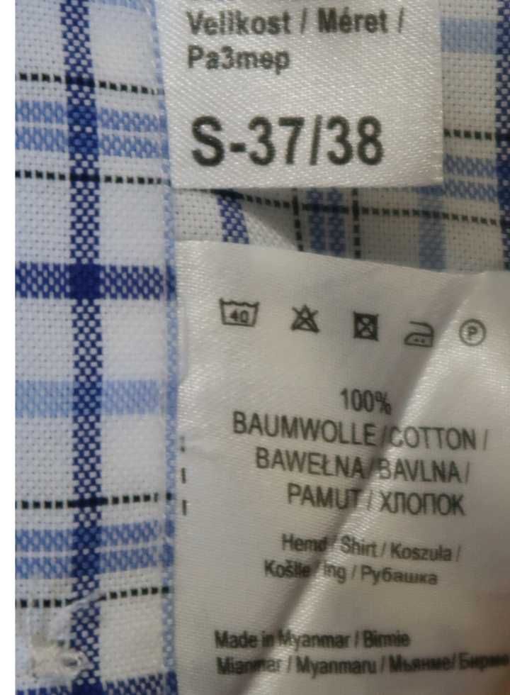 Peter Fitch koszula męska w kratkę premium Rozmiar M L 100% bawełna