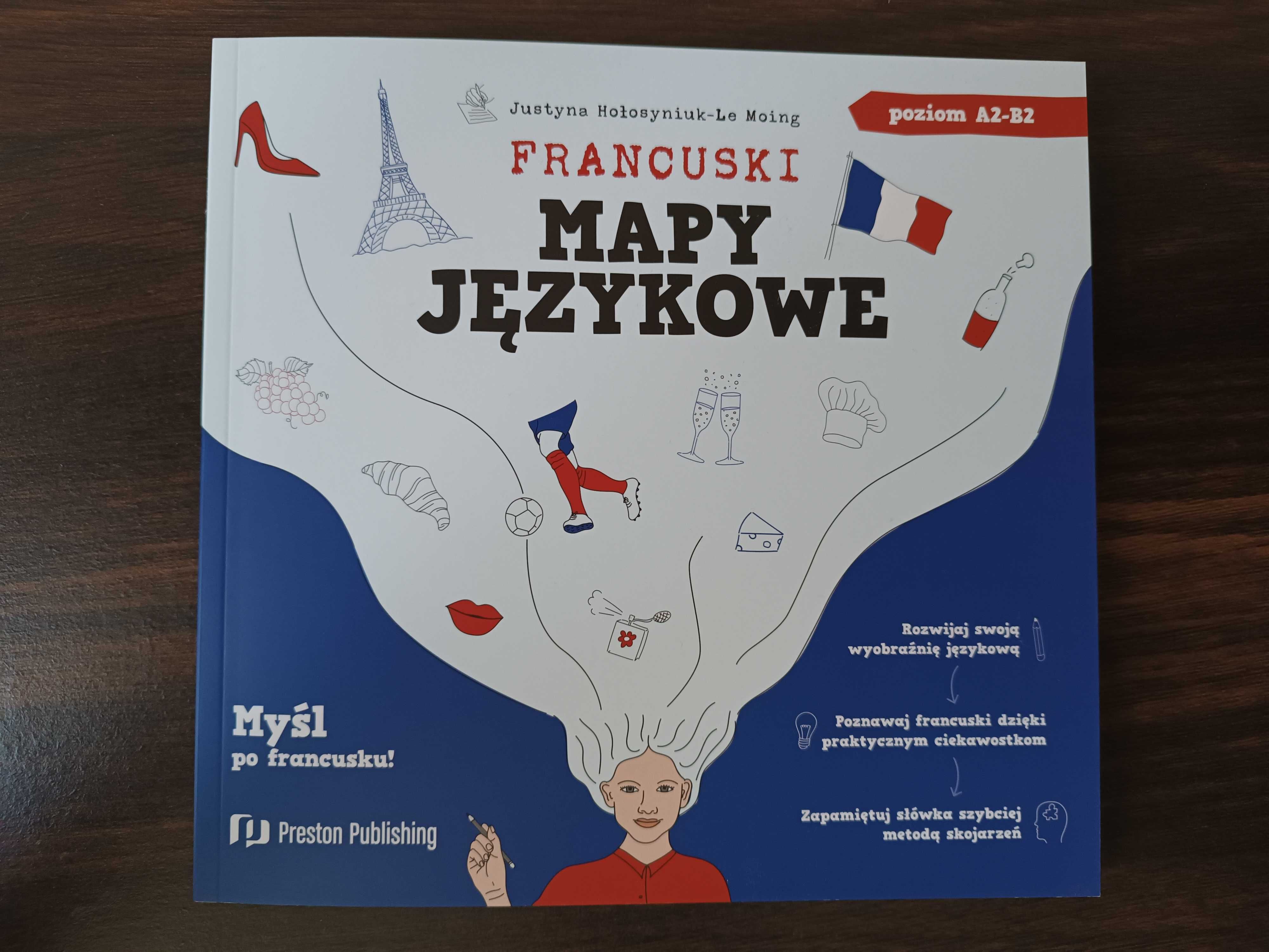 Francuski - Mapy językowe, poziom od A2 do B2, książka do nauki słówek