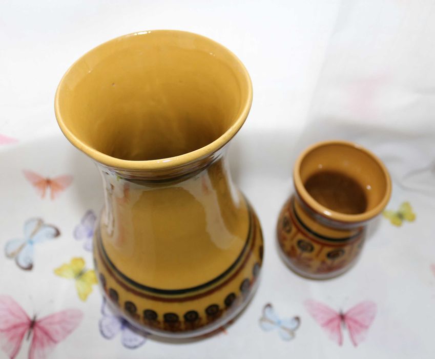Wazony ceramiczne, dwie sztuki, komplet, PRL