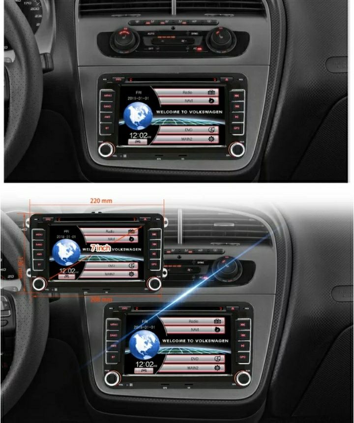 Auto Rádio Seat Altea & Toledo Aro Incluído Com GPS DVD USB Bluetooth