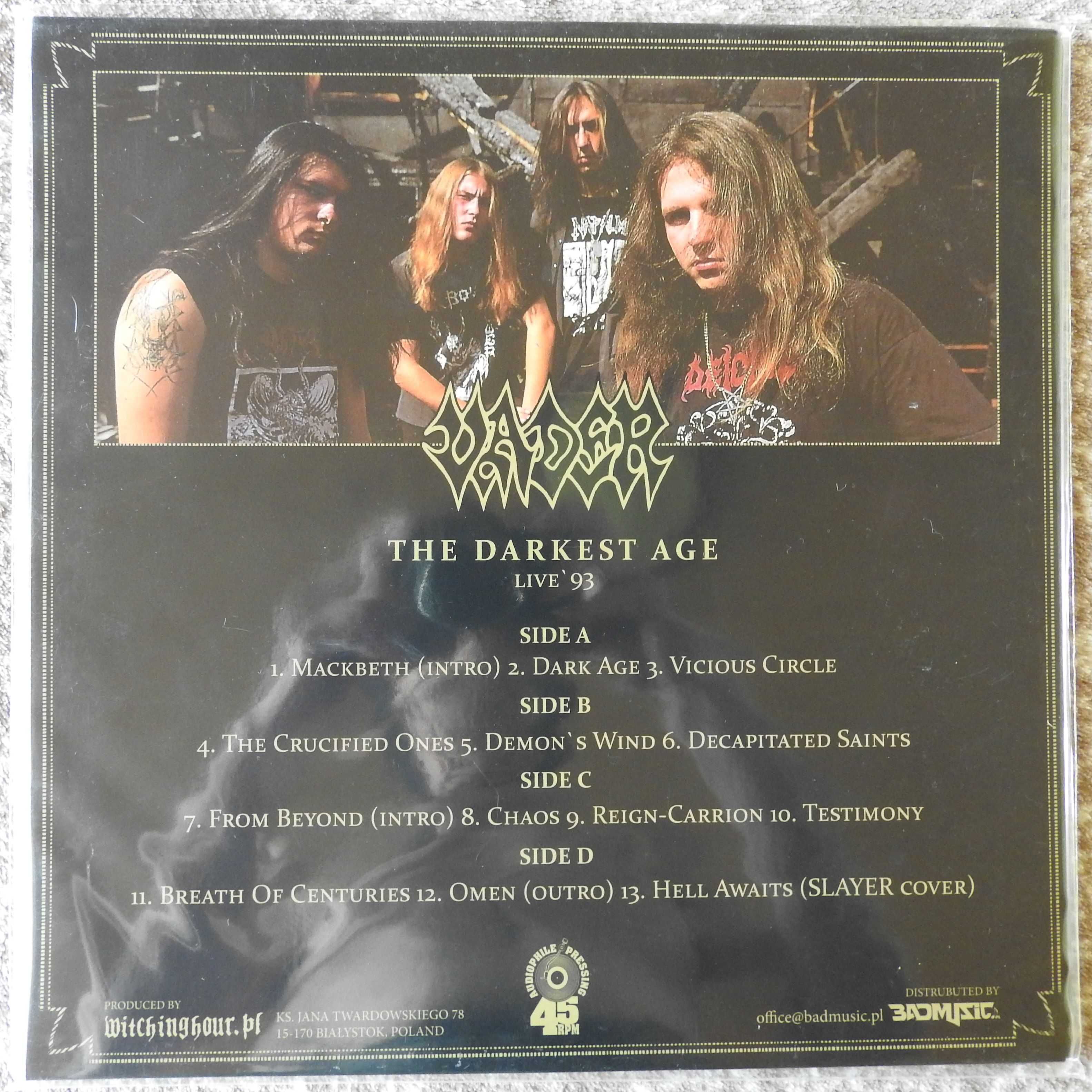 2LP Vader - The Darkest Age-Live '93 (2020) Brown Vinyl