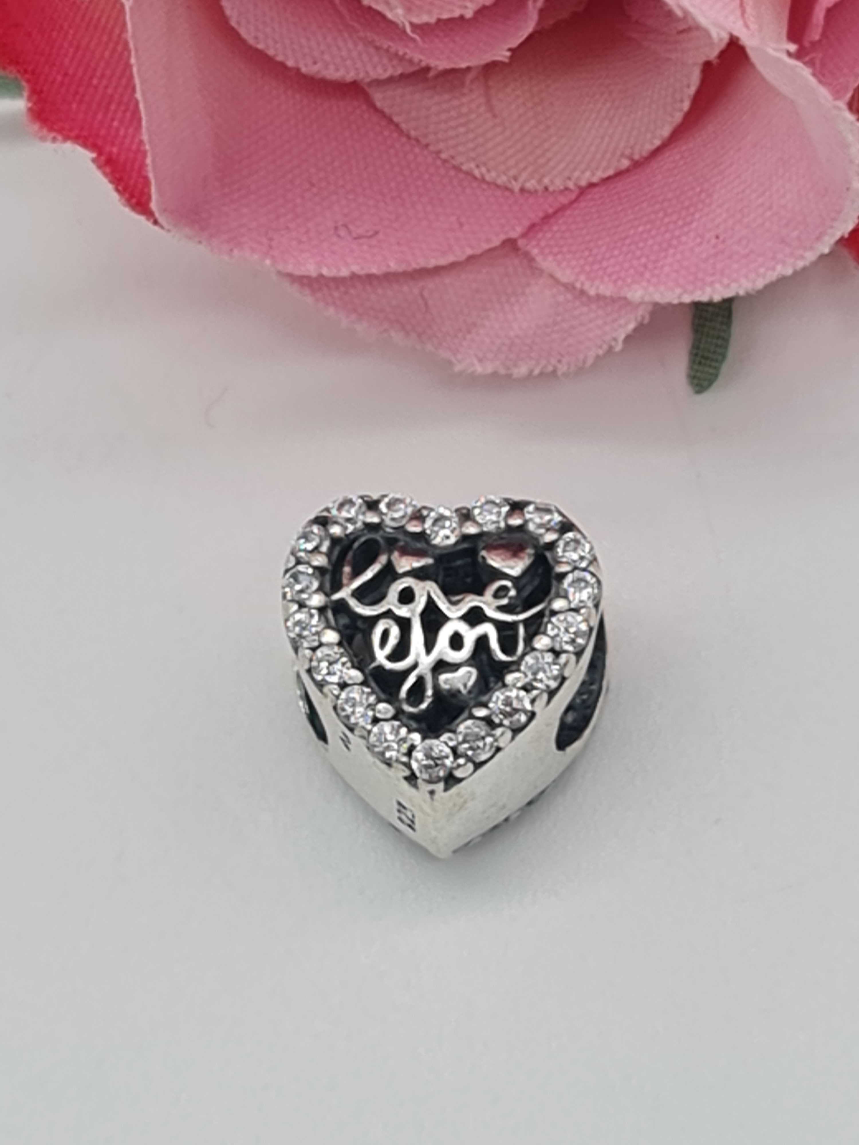 Srebrny charms serce 925 3,0g 1,5cm