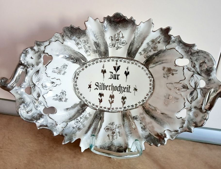 Stara porcelanowa misa Srebrne Gody