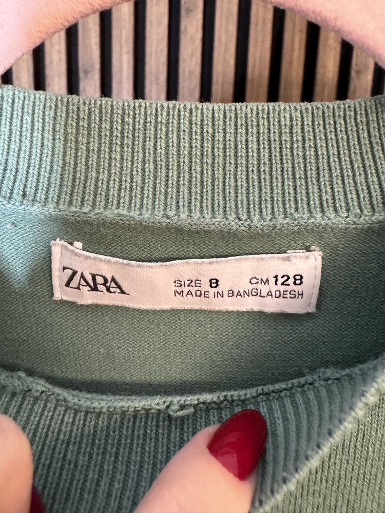 Sweter zielony dla chłopca zara 128