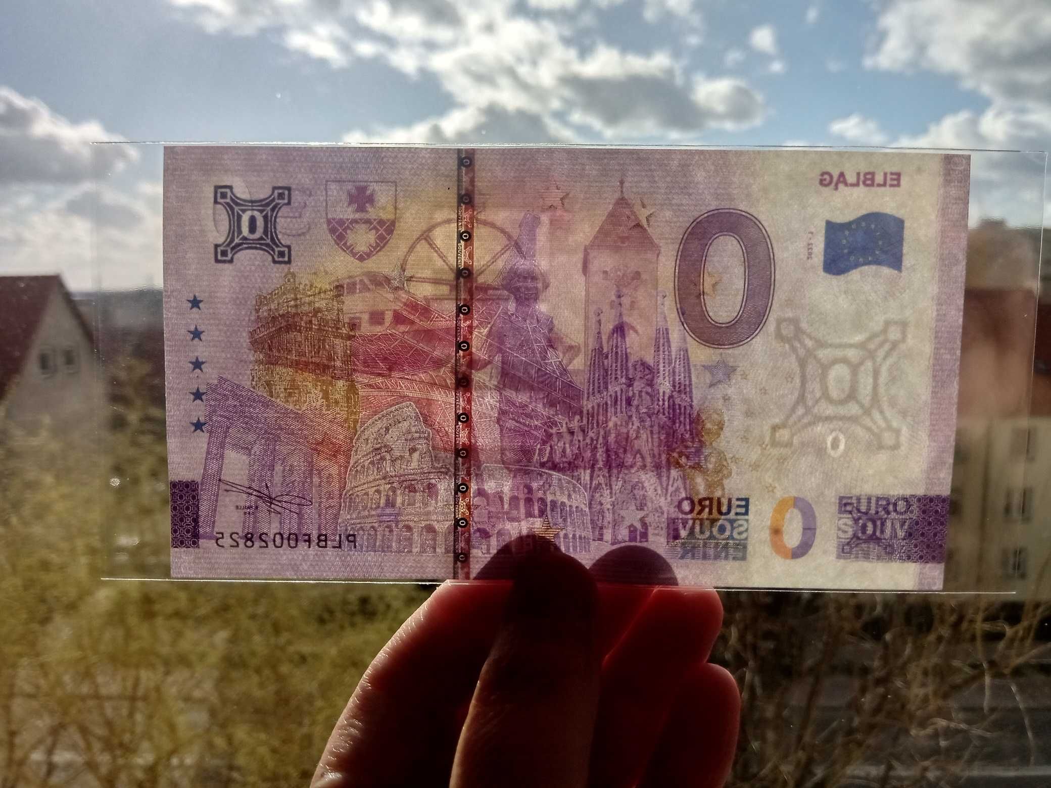 0 Euro - Elbląg, piękny banknot kolekcjonerski. Gratisy :)