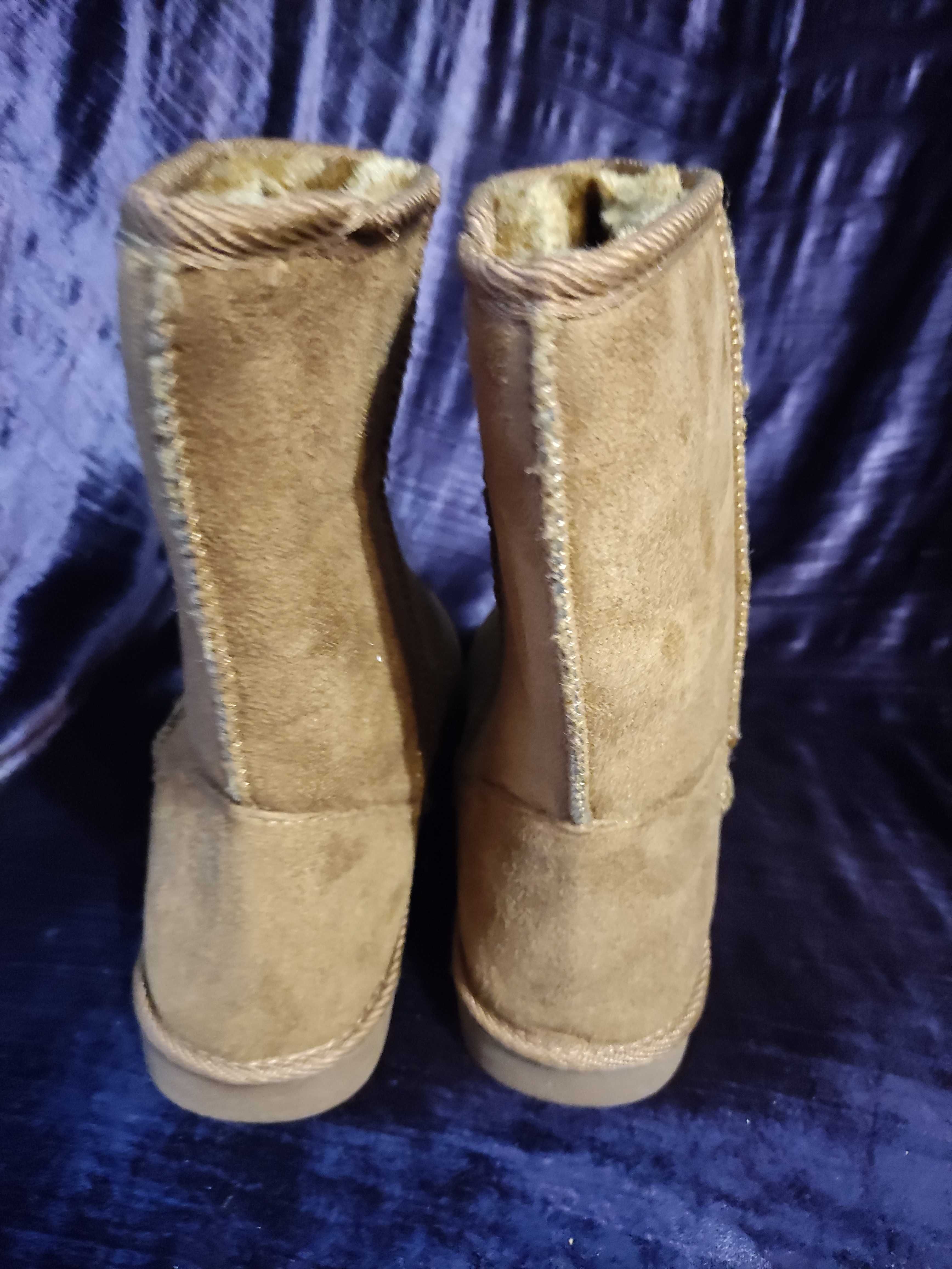 Nowe brazowe zimowe ocieplane botki r. 40/25,3cm buty ala emu, ugg