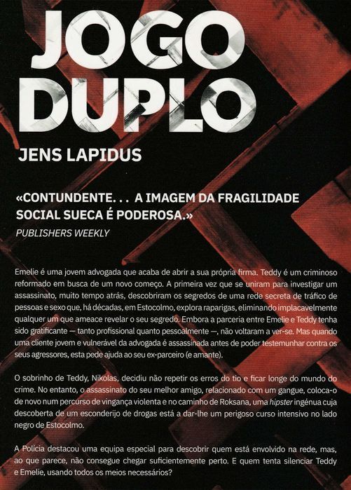 Livros de Jens Lapidus Jogo Duplo, Apagar Estocolmo Preço Conj]