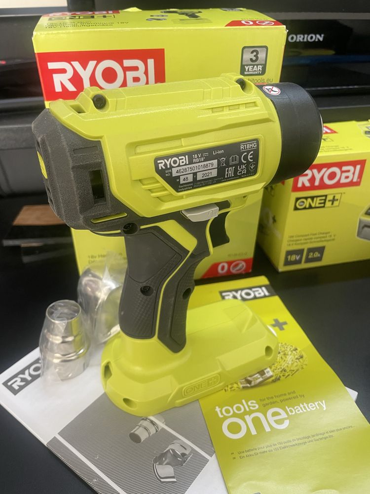 RYOBI opalarka akumulatorowa 18V z akumulatorem 5Ah i ładowarką igła