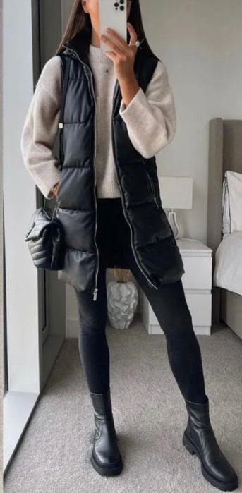 Жилетка Zara шкіряна XS