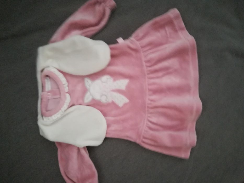 Conjunto vestido+ casaco para bebê novo (tamanho 3-6 meses)