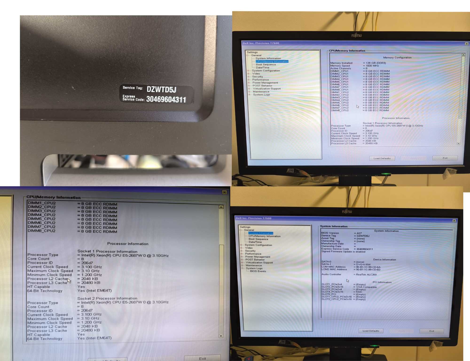 Dell T7600 | 2x Xeon | 128GB RAM ECC – Workstation p/ Home Lab
