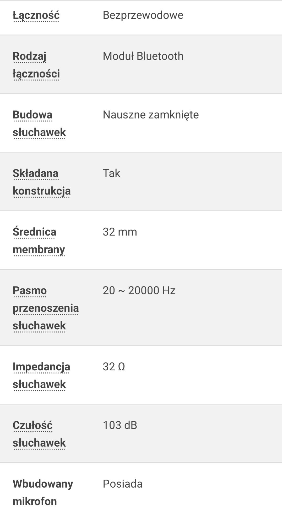 Słuchawki JBL T450BT bezprzewodowe Bluetooth