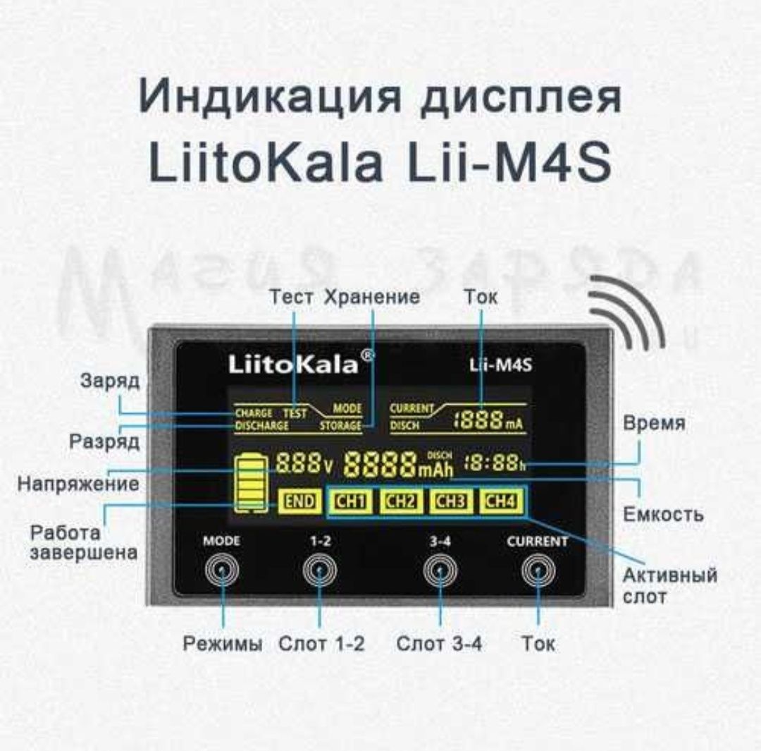 Універсальний зарядний пристрій LiitoKala Lii-4MS
