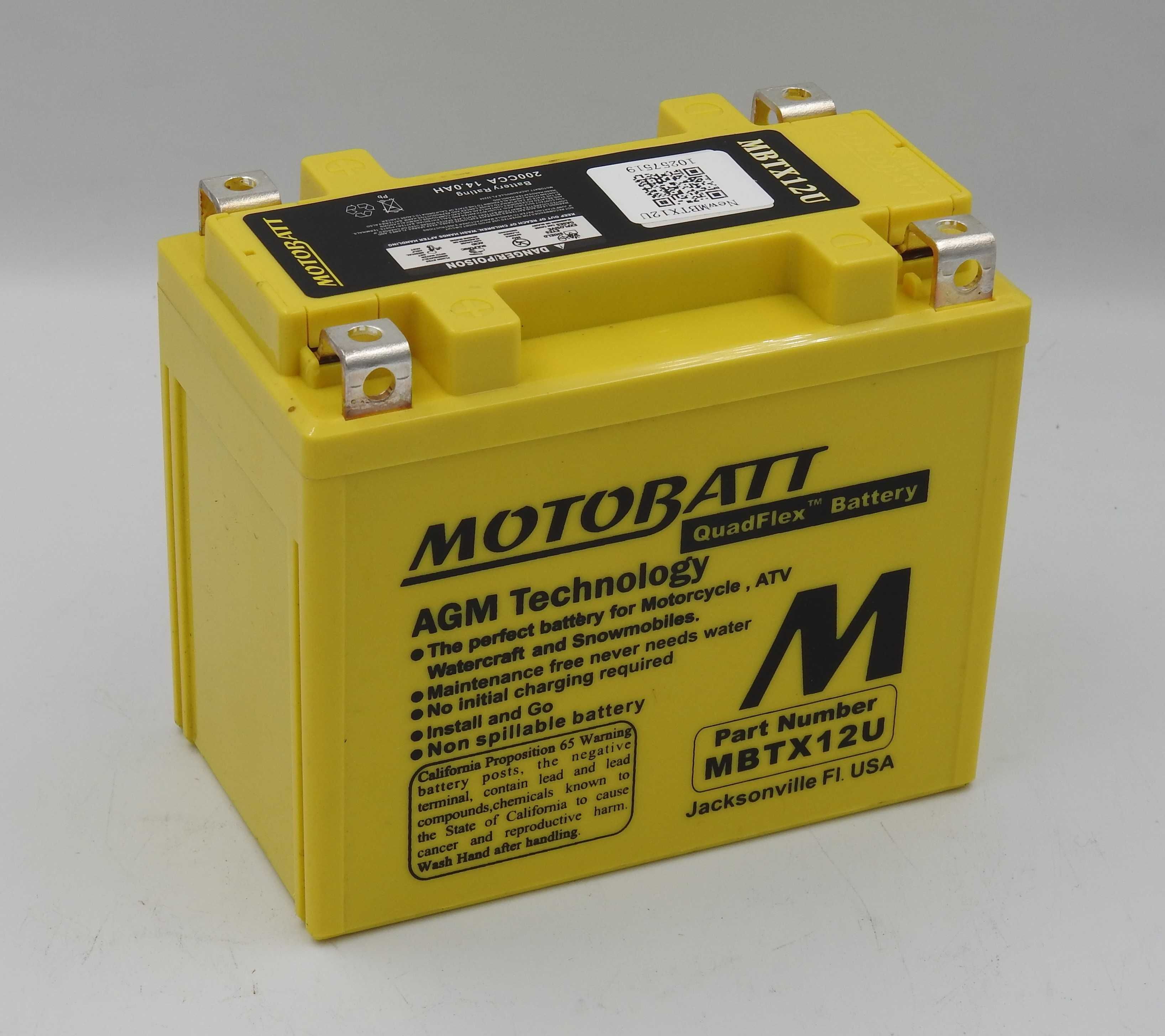 Akumulator motocyklowy AGM MOTOBATT 12V MBTX12U ytx12-bs YTX14-BS