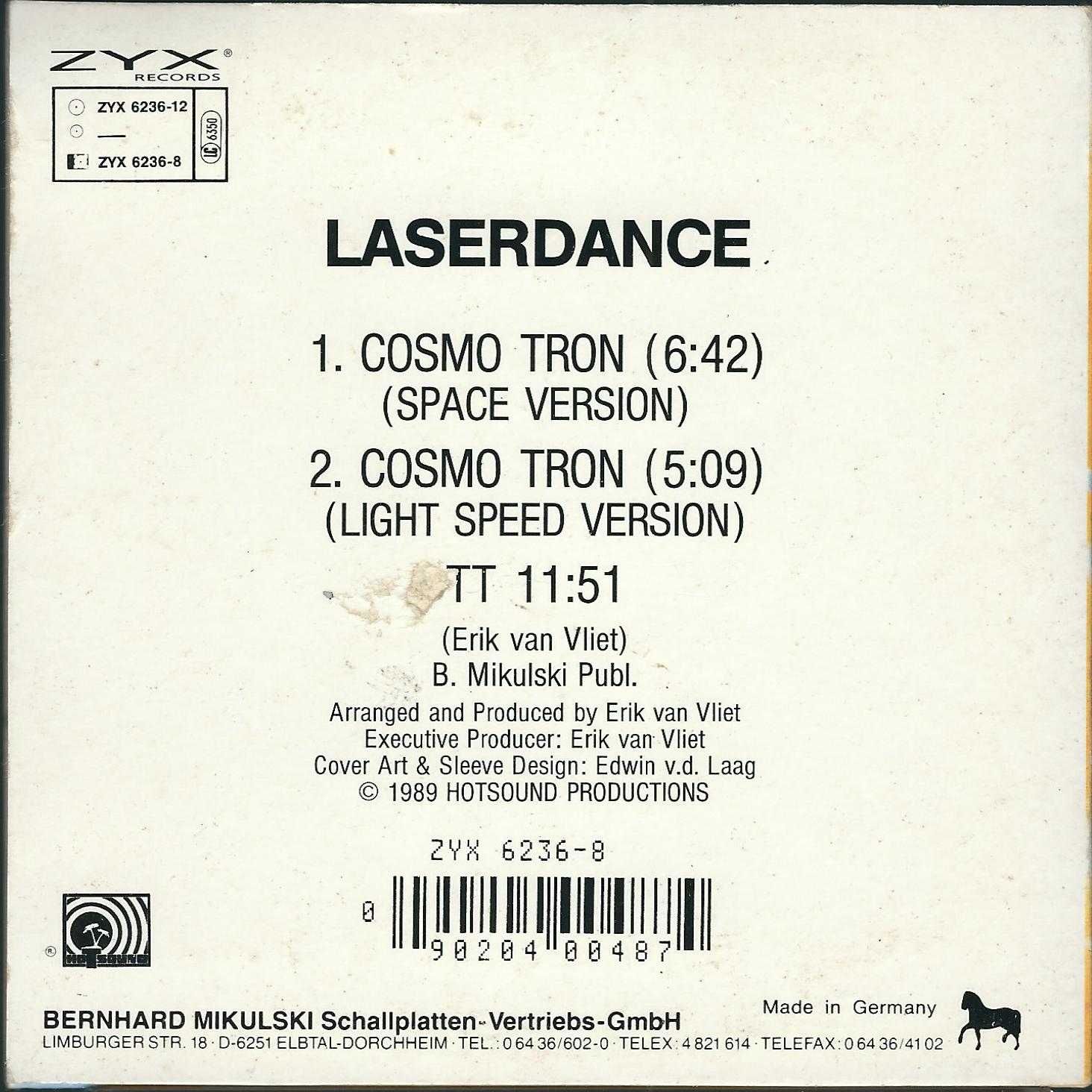 Maxi CD Laserdance - Cosmo Tron (1989) (ZYX Records)