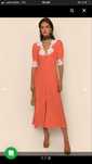 Rixo Simone Midi dress in Coral suknia długa letnia