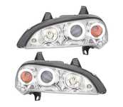 FARÓIS ANGEL EYES CCFL OPEL TIGRA 95-03 FUNDO CROMADO