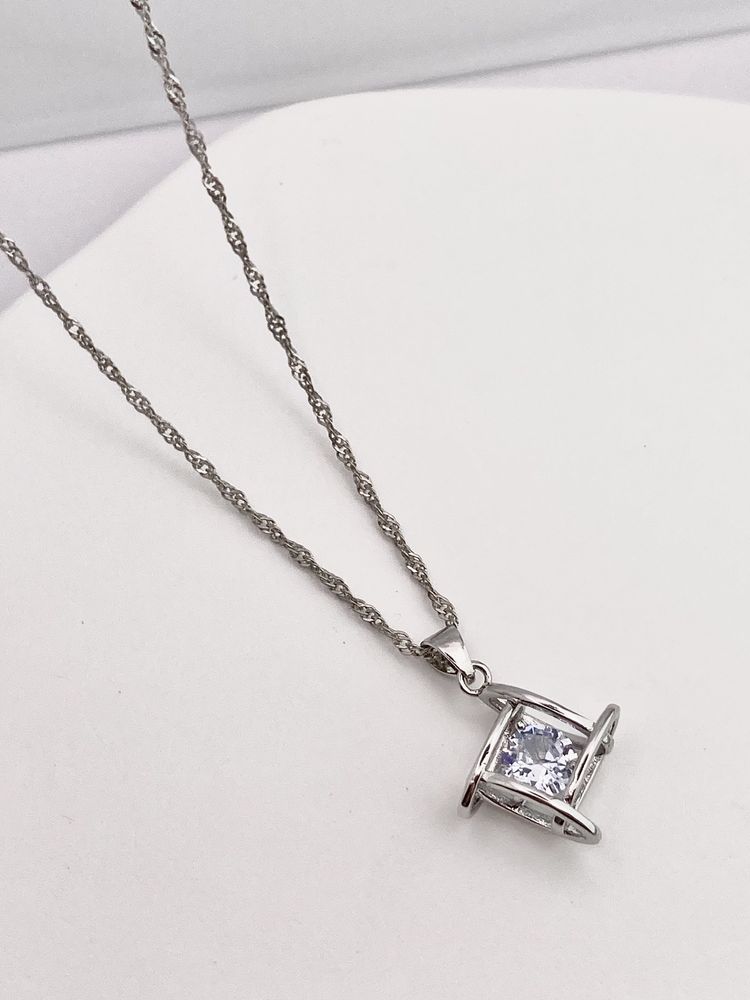 Naszyjnik ze srebra z cyrkonia, 925, silver necklace