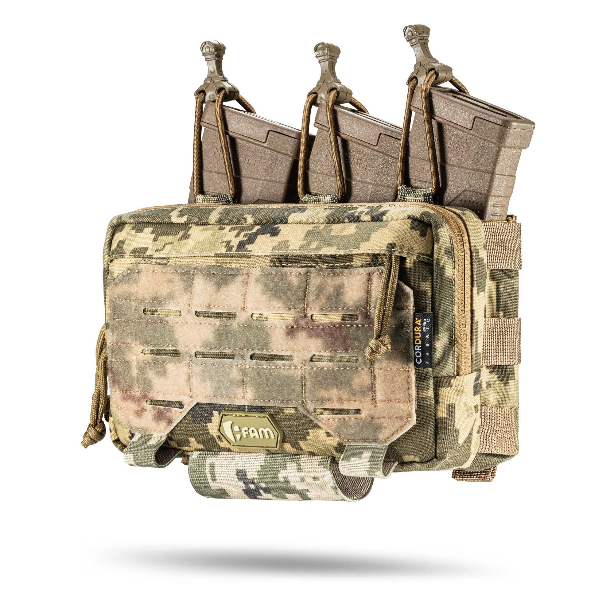 Адмін підумок MOLLE, потрійний, під АК/AR (мультикам, піксель, койот)