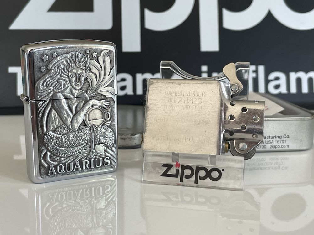 Zapalniczka Zippo 1996 Aquarius, Zodiac Series, Barrett Smythe, Wodnik