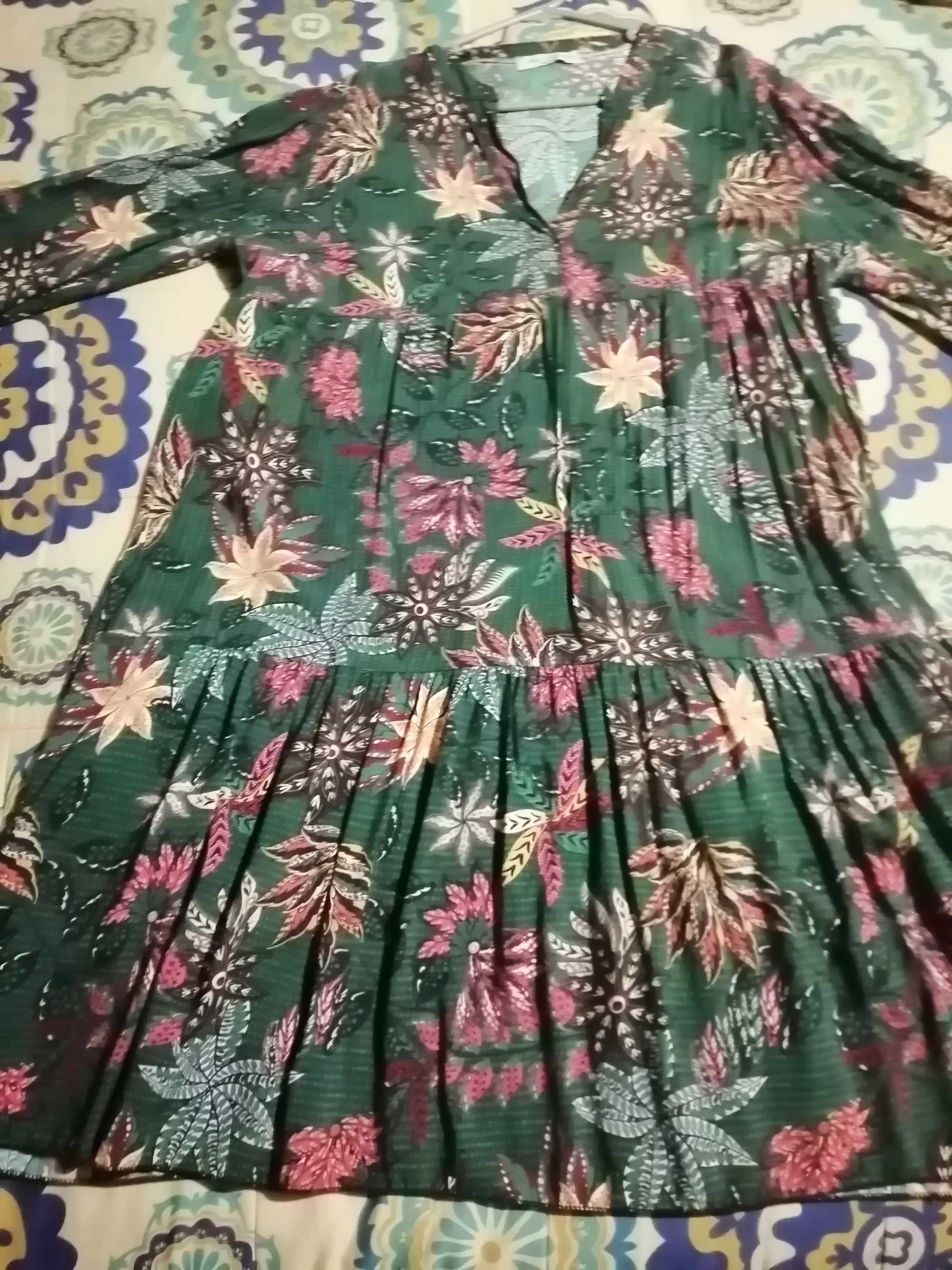 Vestido flores novo veste até XL