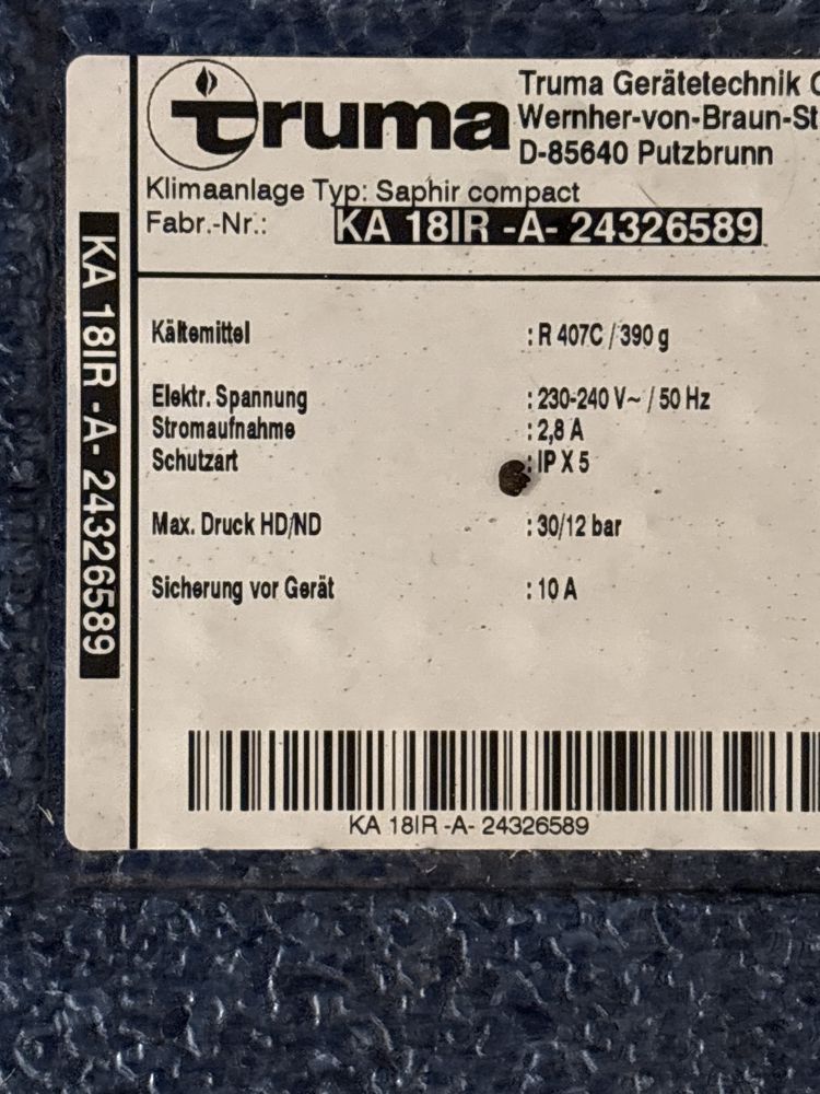 Truma Saphir compact klimatyzacja podlawkowa klimatyzator
