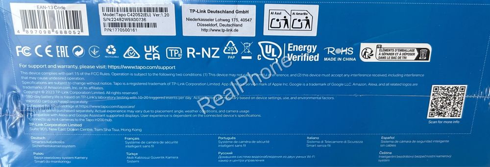 Розумна камера відеоспостереження TP-Link Tapo C420S2