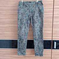 Jbc 44 XL spodnie jeansy w kwiaty floral rurki proste