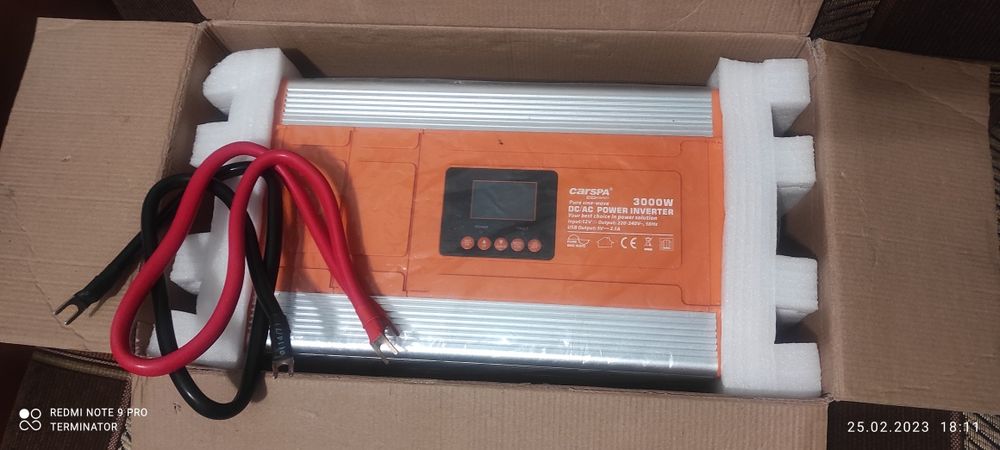 Инвертер преобразователь тока CARSPA 3000 пиковое 6000  12вольт на 220
