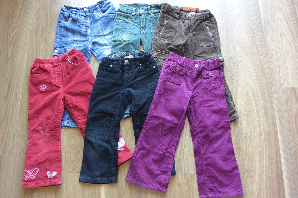 6 szt. - zestaw spodni r. 3-5 lat jesień-zima dla dziewczynki