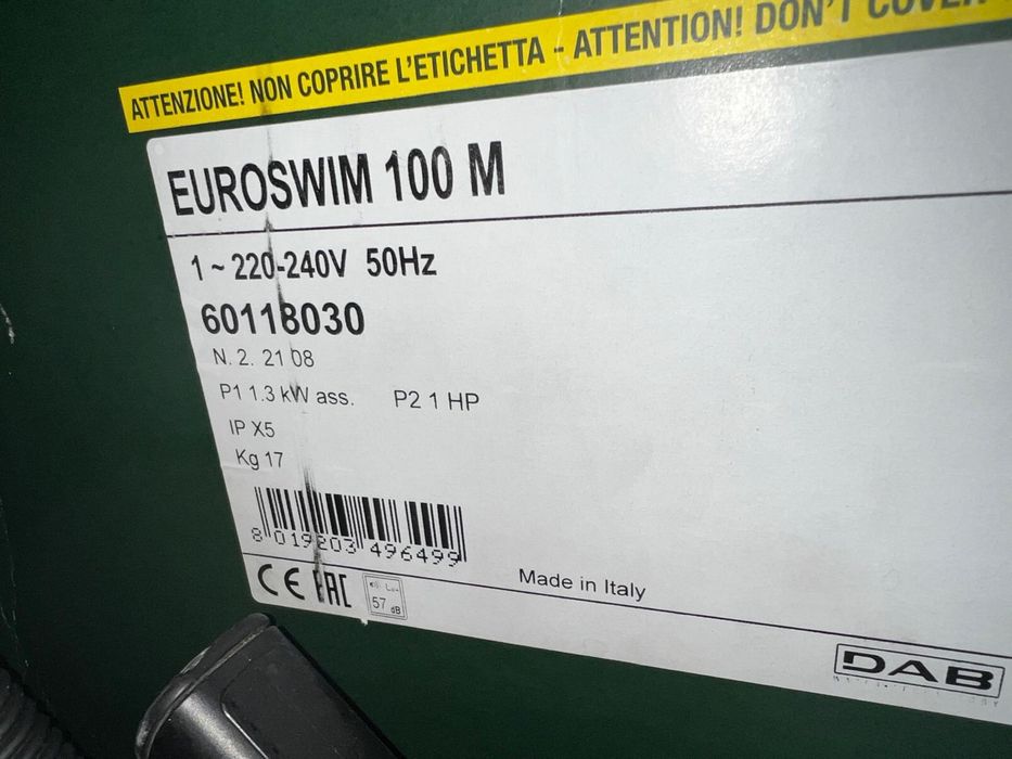 Bomba de piscina DAB Euroswin 100 1cv