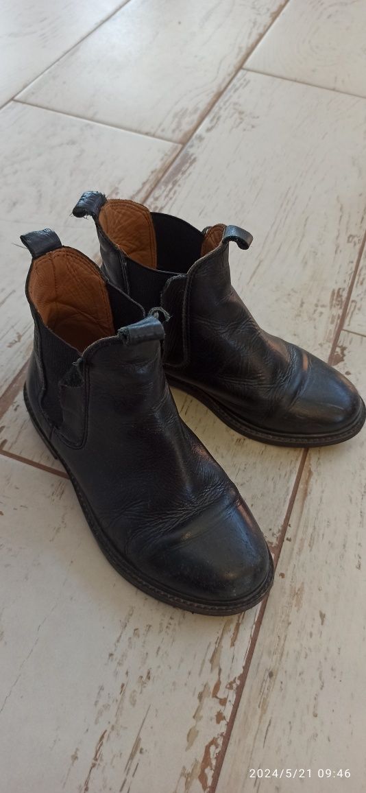 Czarne jesienne wiosenne skórzane sztyblety buty Zara 29 18,5cm