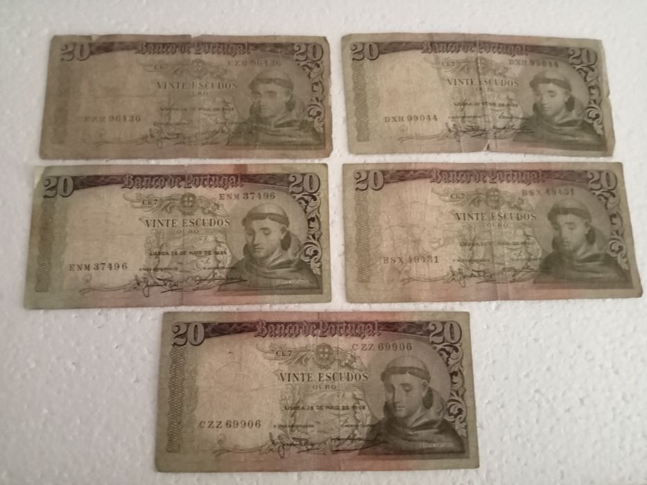 Vendo Notas de 20 Escudos de Santo António