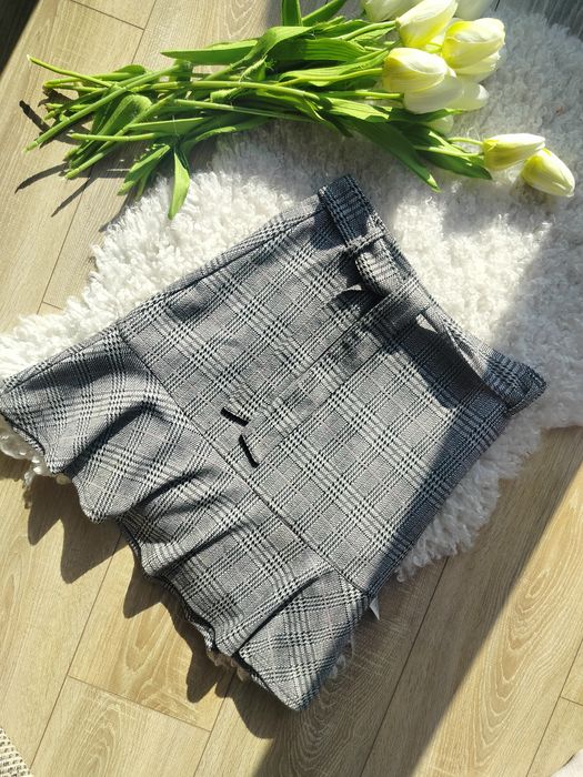 spódnica z wysokim stanem w kratę top secret L