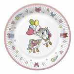 Talerzyki Papierowe Unicorn Jednorożec 18Cm 8Szt.