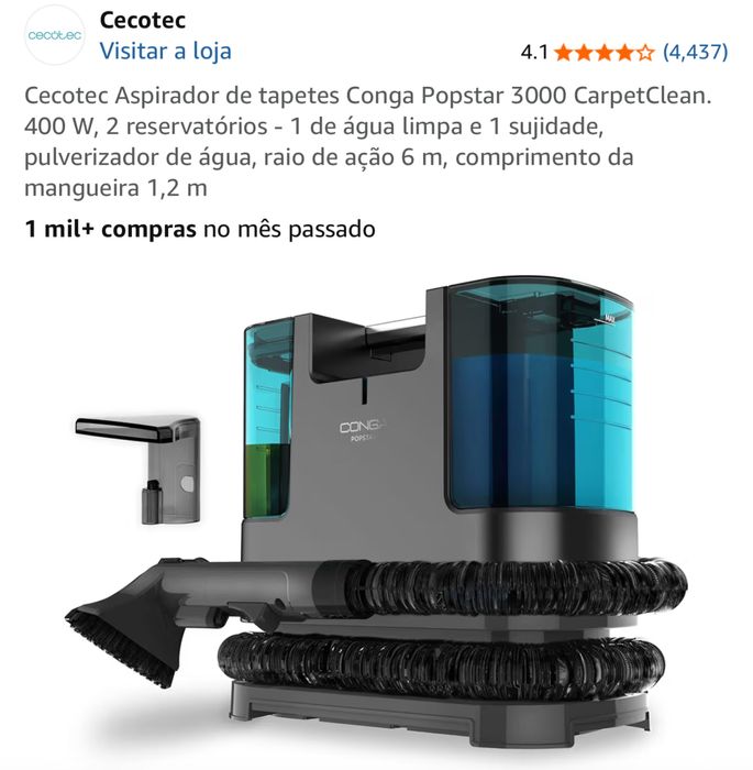 Aspirador/lavagem carpetes e sofas
