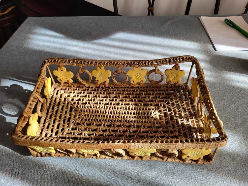 Cesta em Vime e Cerâmica