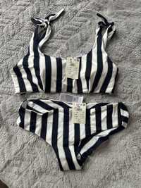 Kostium bikini RESERVED w paski nowy + sikienka ZARA