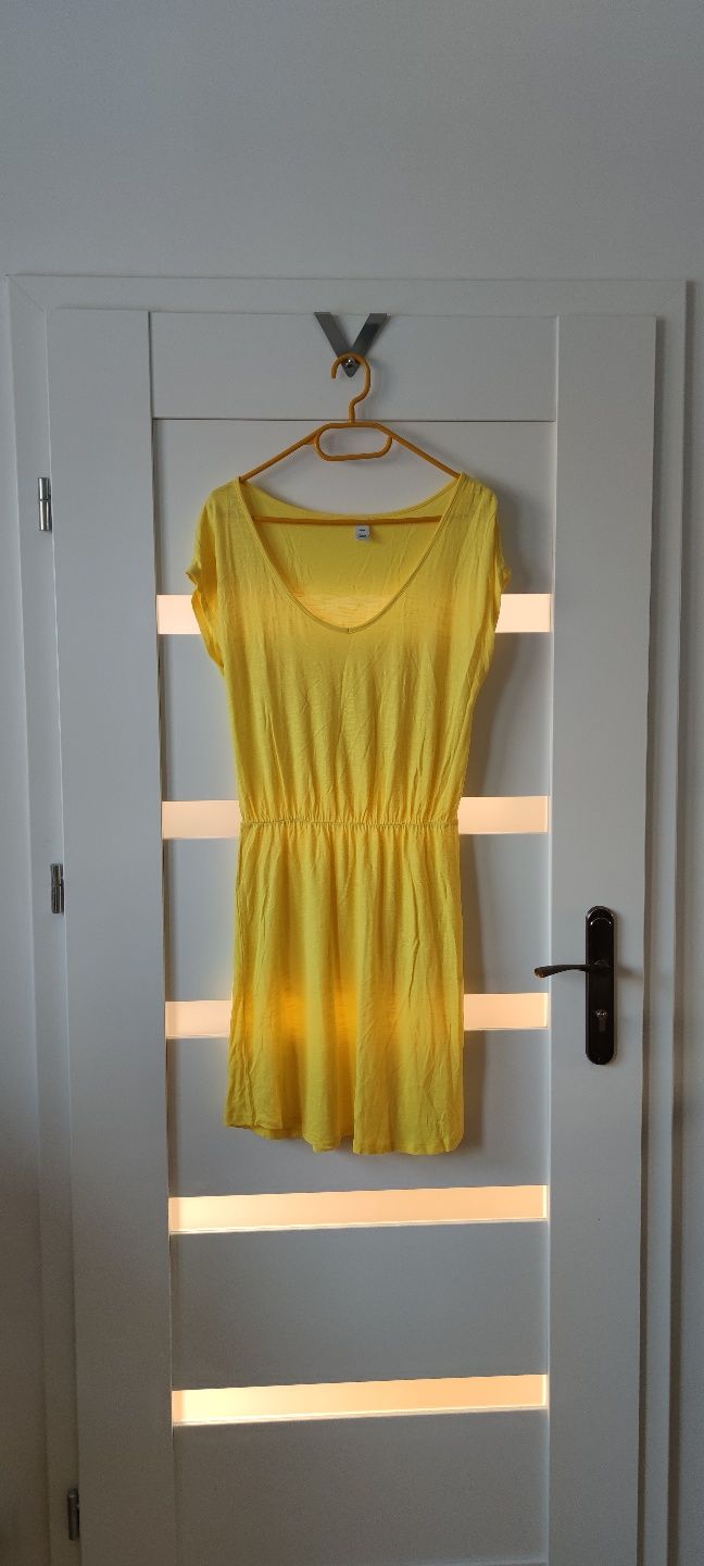 Letnia sukienka Old Navy S/36/8 żółta wiskoza yellow summer dress