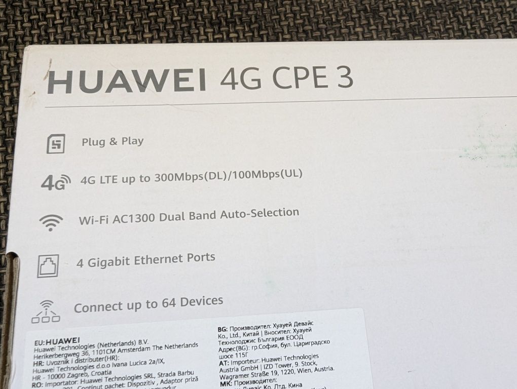 Huawei B535-232a router z modem wifi wzmacniacz anteny SIM 4G pro cpe