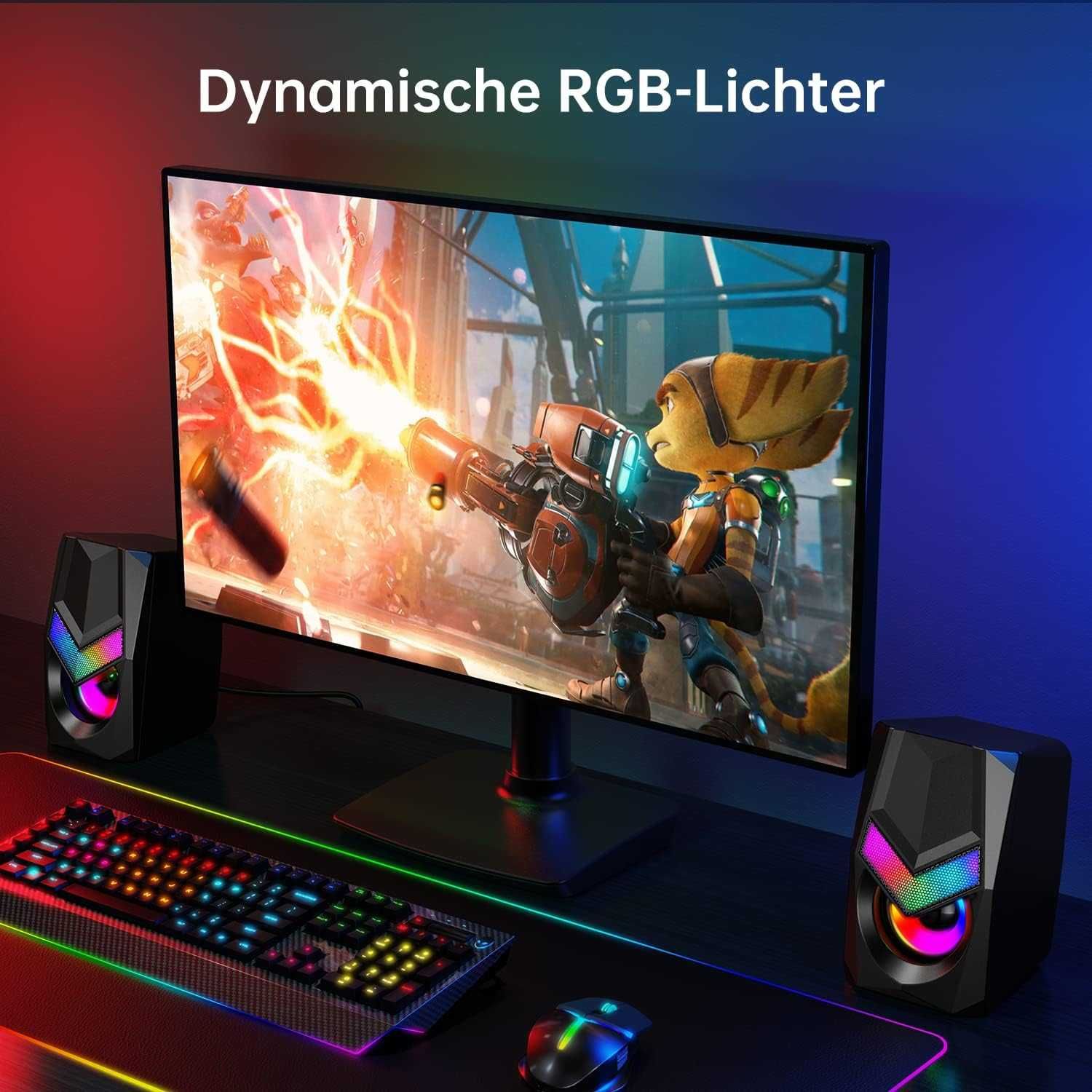 Głośniki RGB komputerowe małe 2.0 6W