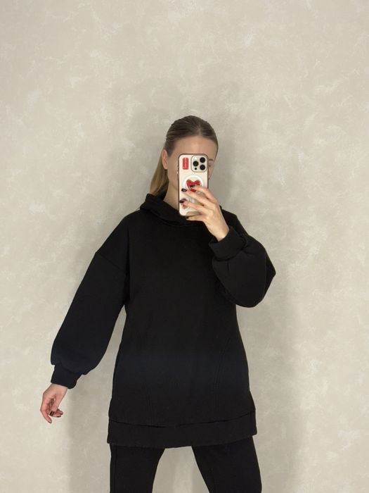 Чорний флісовий костюм жіночий S