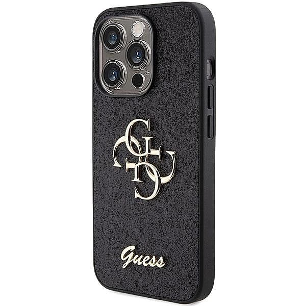Etui Guess Glitter Script Big 4G na iPhone 15 Pro - czarne